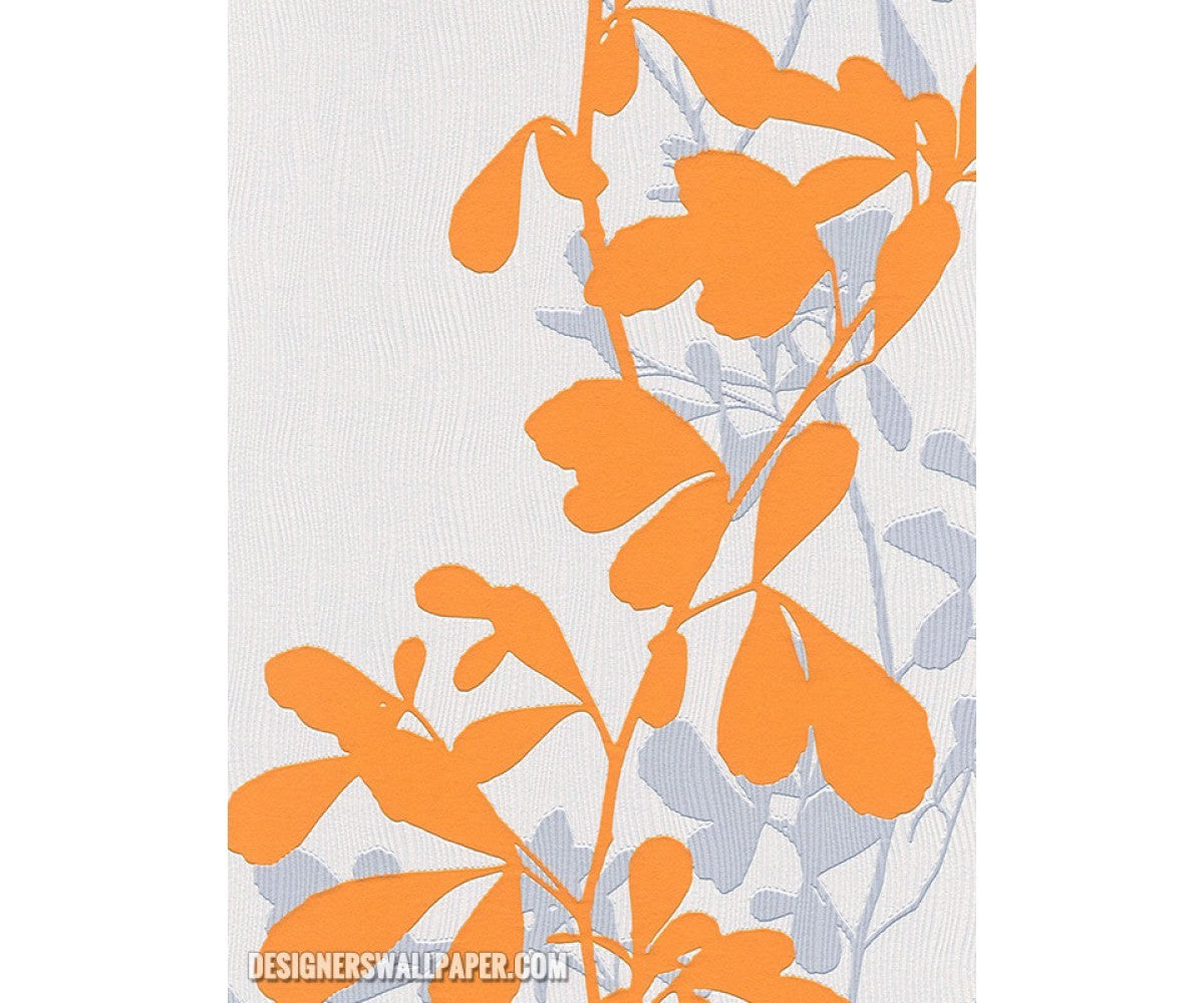 Leaves Trail Wavy Stripes Orange White 946720 Wallpaper