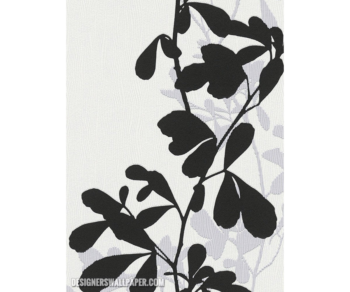 Leaves Trail Wavy Stripes Black White 946744 Wallpaper