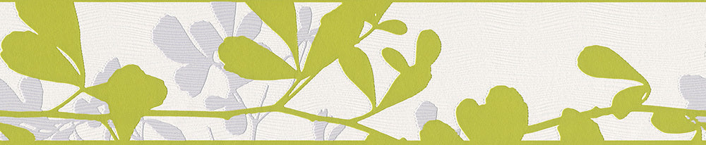Leaves Trail Wavy Green White 947413 Wallpaper Border