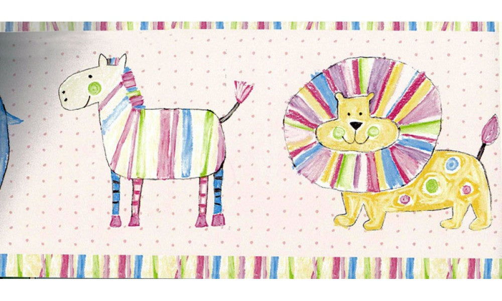 Kids Lion Paint IF2538 Wallpaper Border