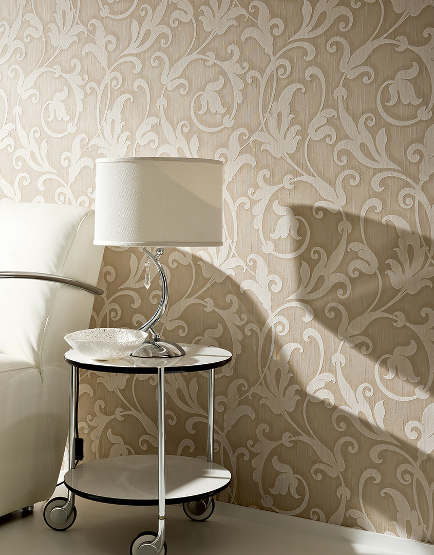 Beige Metallic Tessuto 954901 Wallpaper