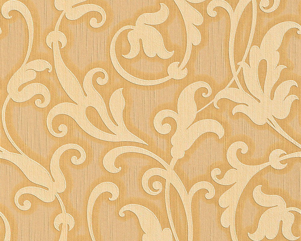 Yellow Metallic Tessuto 954903 Wallpaper
