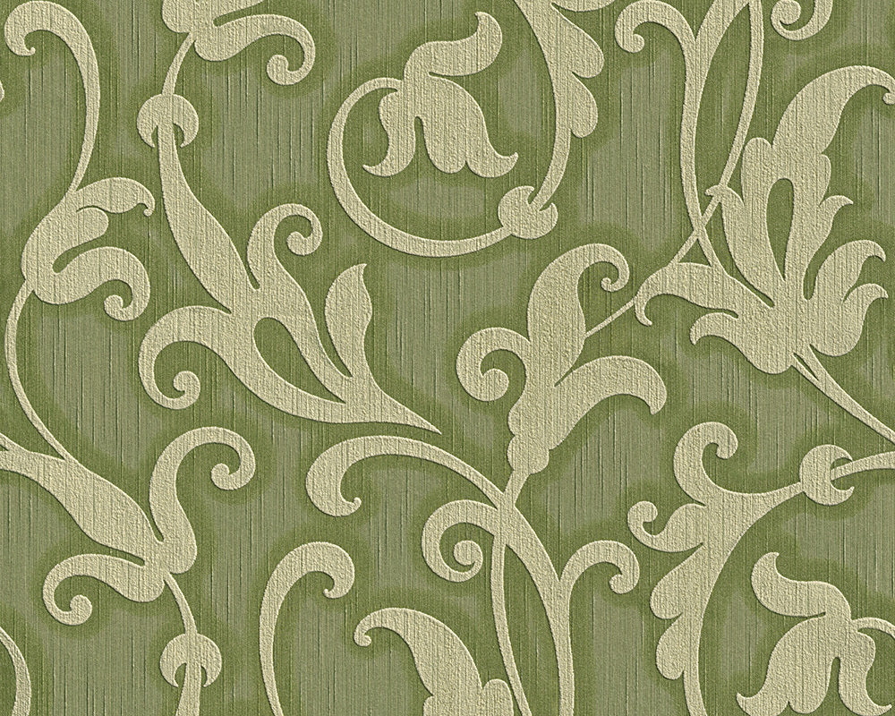 Green Metallic Tessuto 954904 Wallpaper