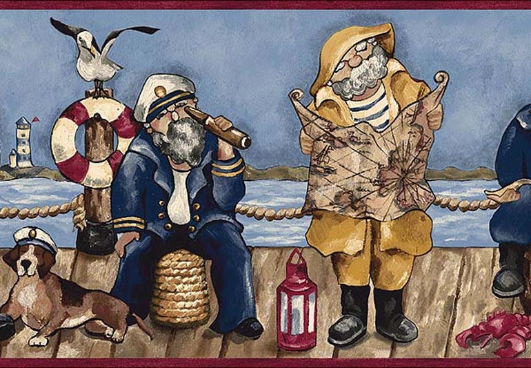 Comical Men&#39;S Room PB58024B Wallpaper Border