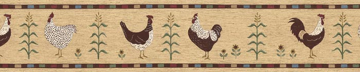 Roosters Hen  AP75691 Wallpaper Border