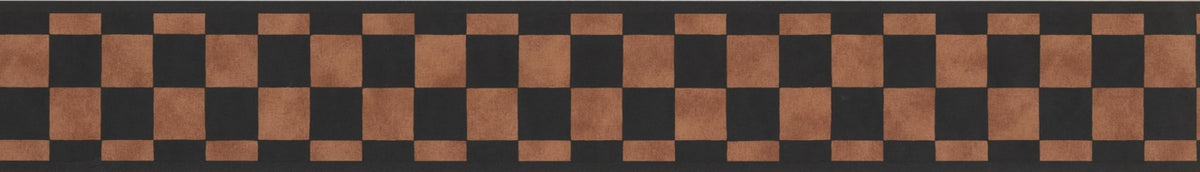 Darkest Green Light Brown Checkered HF8717B Wallpaper Border