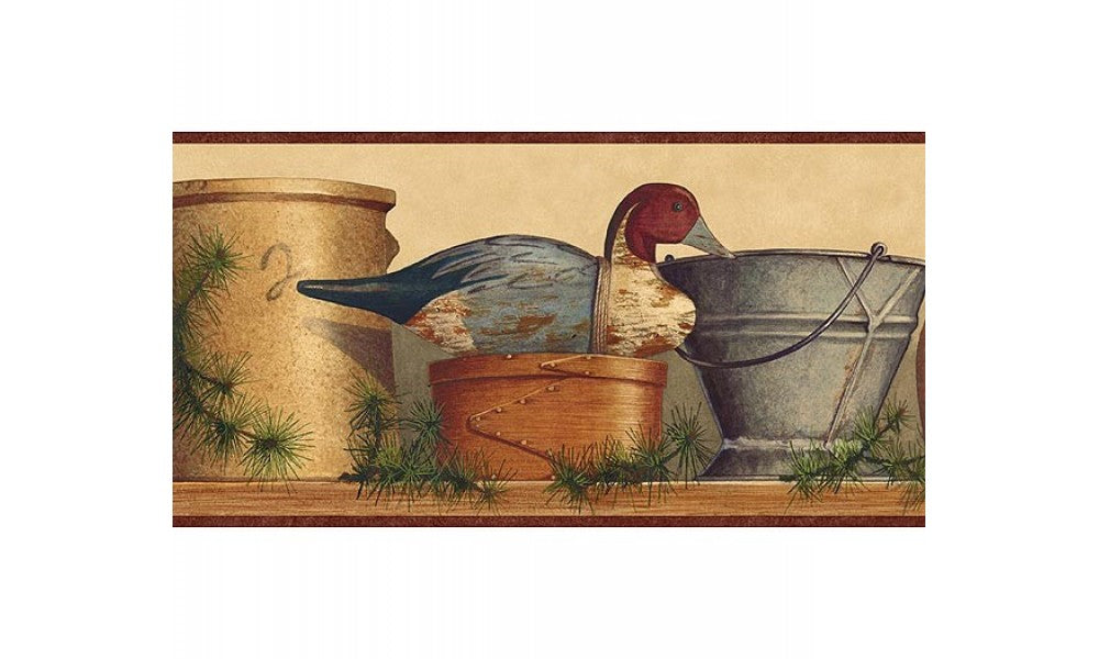 Burgundy Tan Coffee Pot TC48113B Wallpaper Border