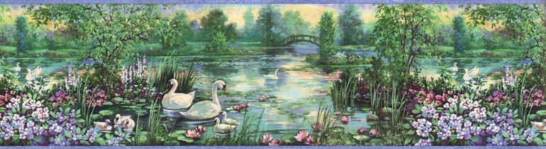Swans Pond FF1107-3 Wallpaper Border