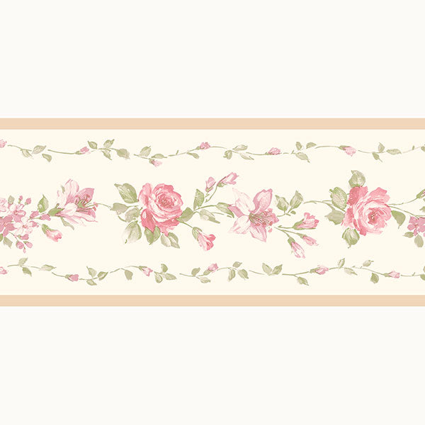 Pink Cream Kristen Vine PP79471 Wallpaper Border