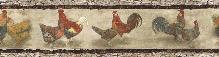 Roosters Hens SP76455 Wallpaper Border