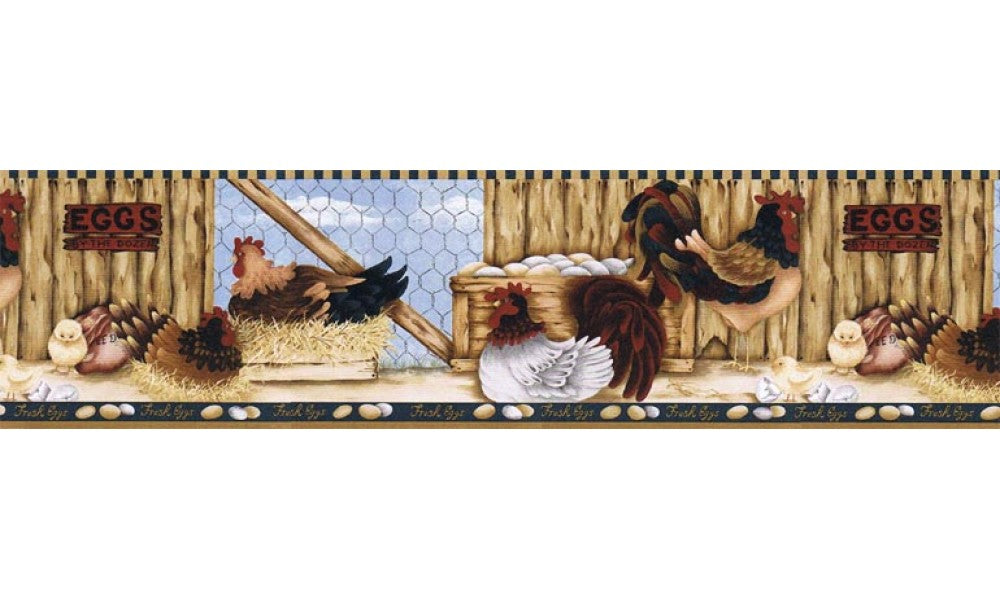 Roosters LBO222B Wallpaper Border