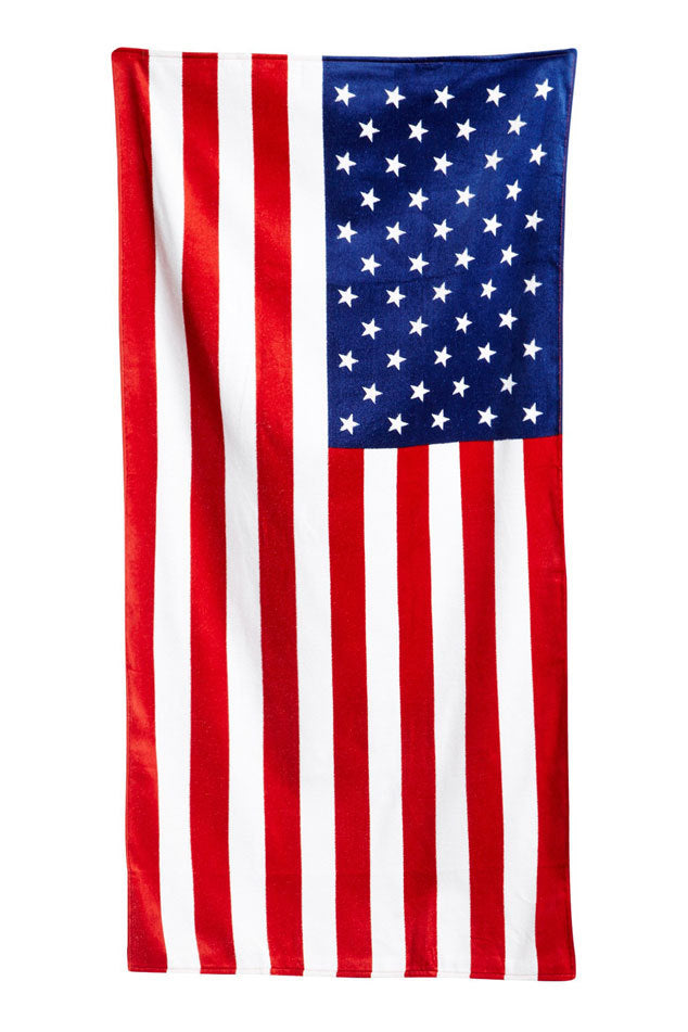 American Flag Velour Beach Towel