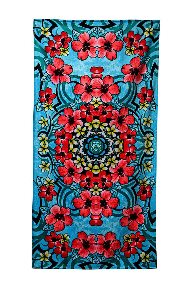 Hibiscus Festival Velour Beach Towel