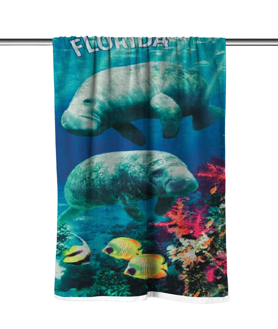 Florida Manatees Velour Beach Towel