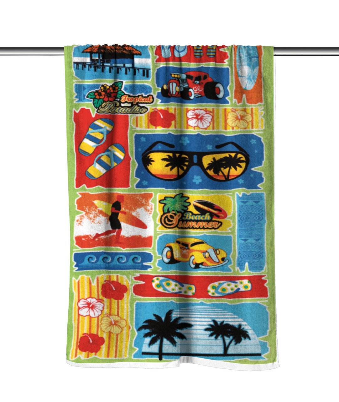 Summer Festival Velour Beach Towel