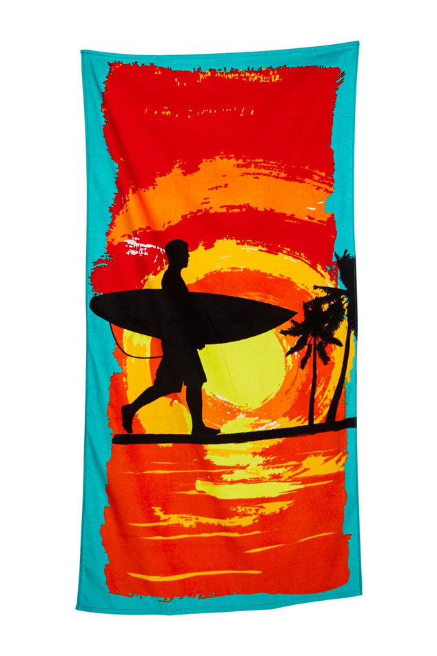 Surf &amp; Palms Velour Beach Towel