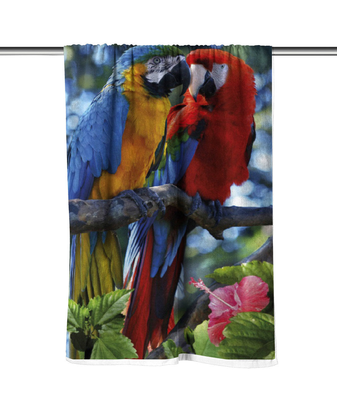 Macaw Parrot Velour Beach Towel