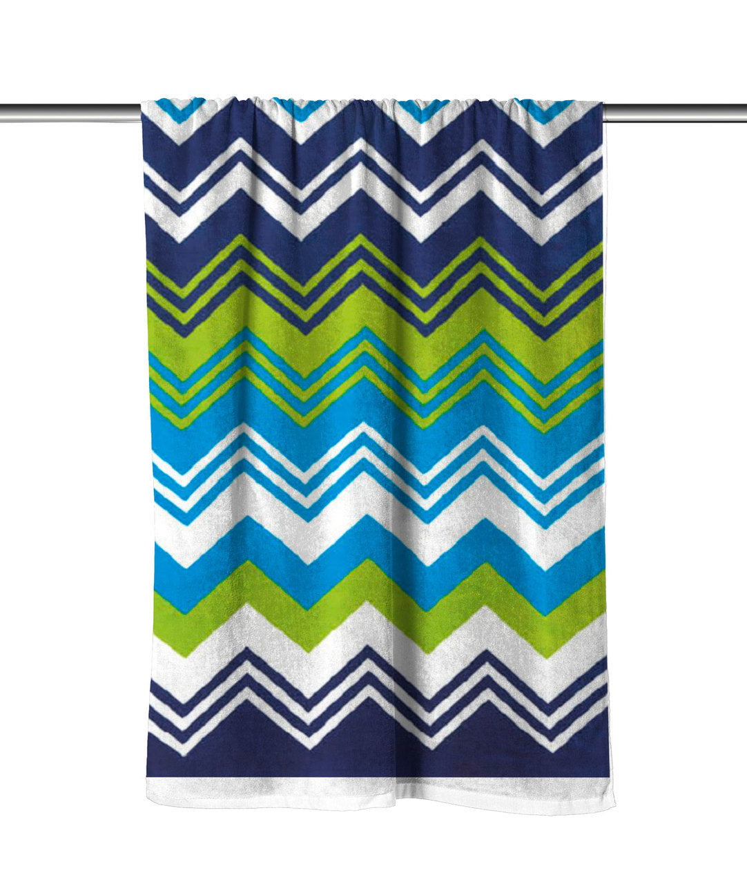 Multi Chevron Velour Beach Towel