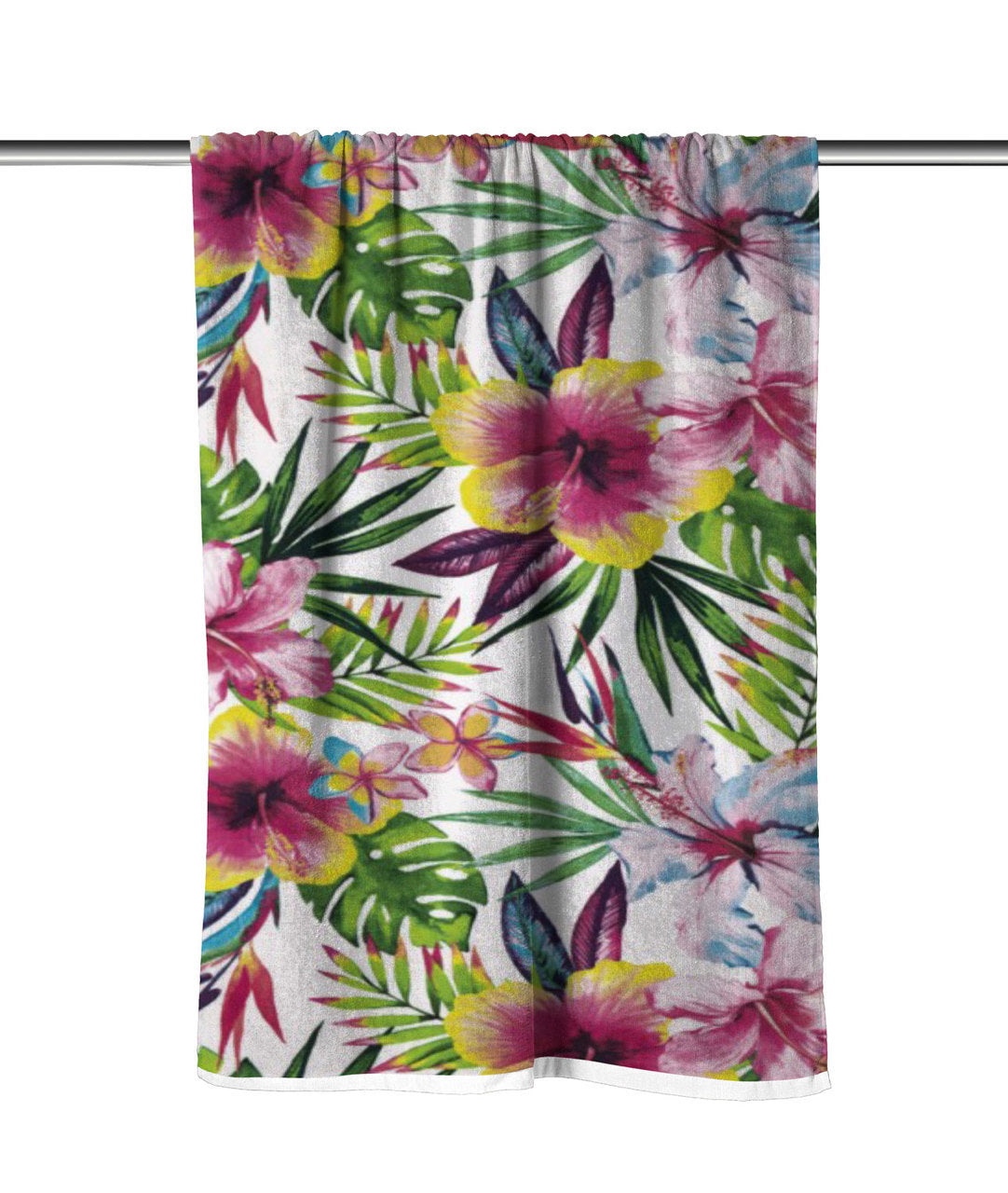 Tropical Hibiscus Velour Beach Towel