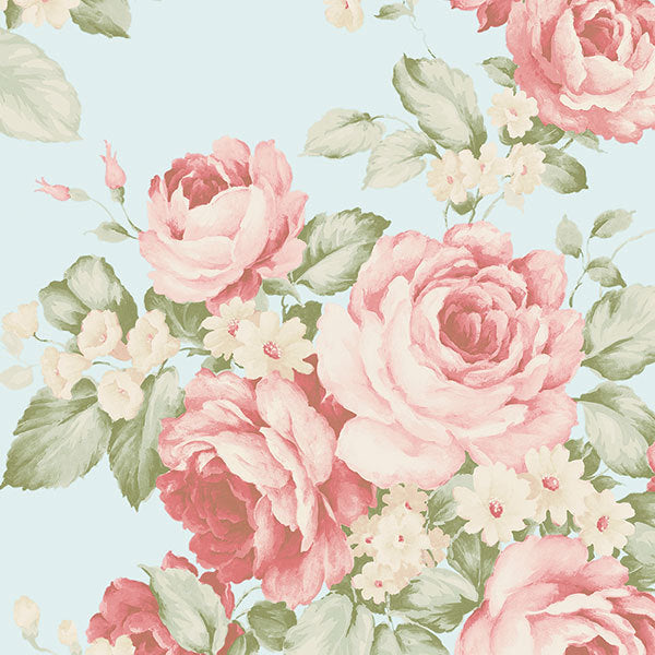 Blue Pink Rose Bouquet AB27615 Wallpaper