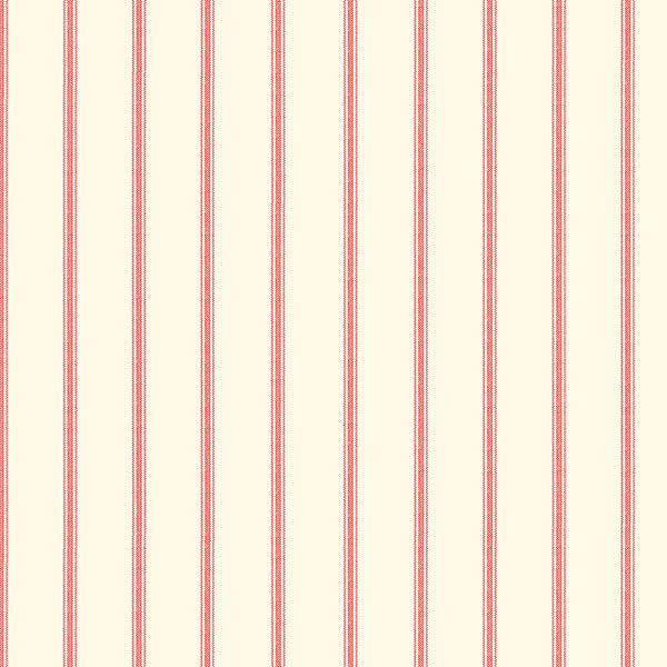 Red Off White Ticking Stripe AB27619 Wallpaper