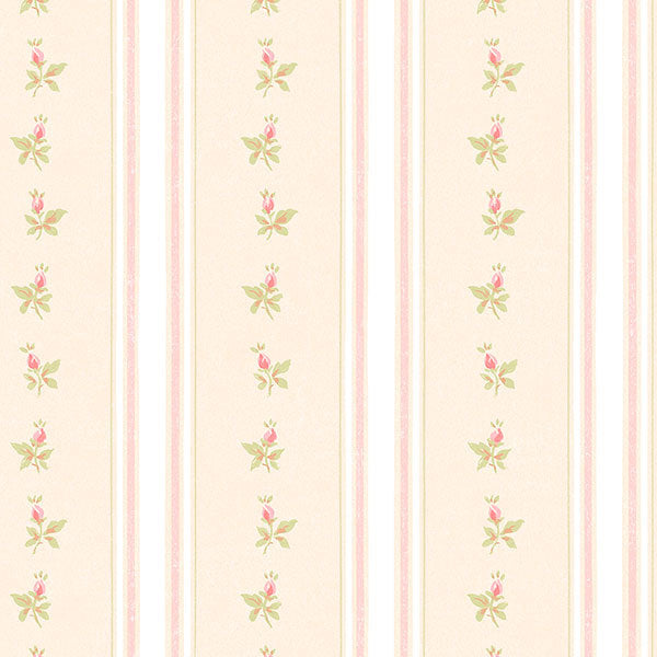 Pink Beige Floral Stripe AB27641 Wallpaper