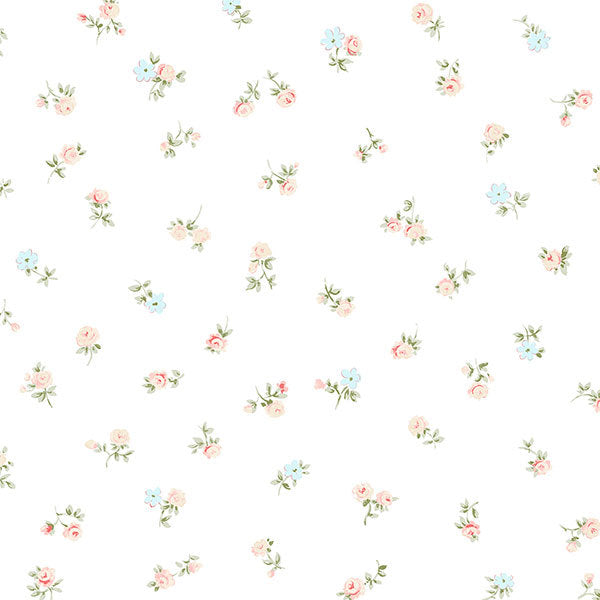 Blue Beige Floral Spot AB27651 Wallpaper