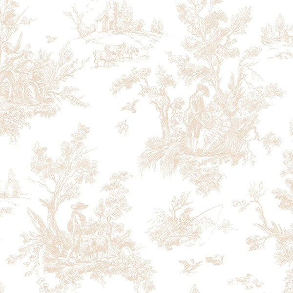 Beige Old Fashioned Toile AB27655 Wallpaper