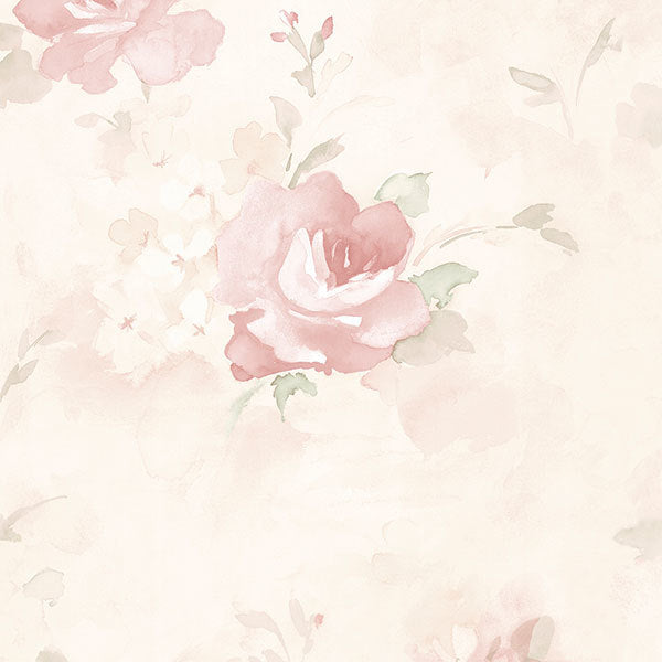 Antique Pink Floral Watercolor AB27661 Wallpaper