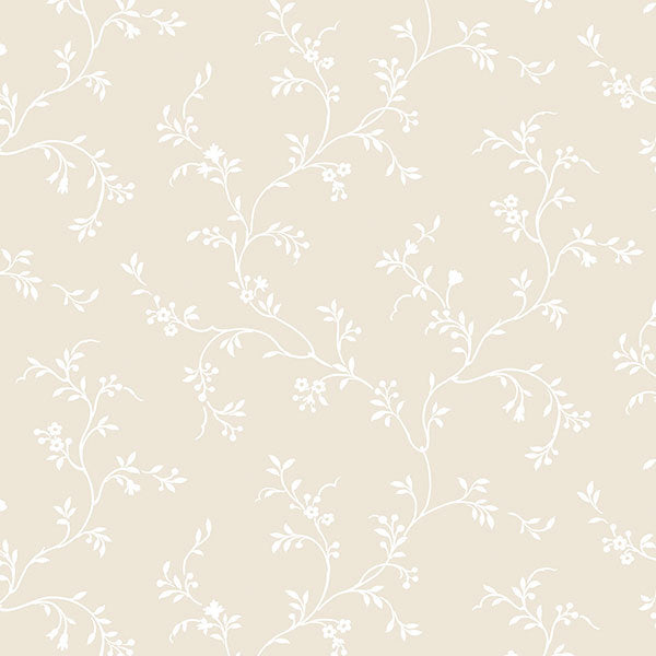 White Cream Petite Floral Vine AB27670 Wallpaper