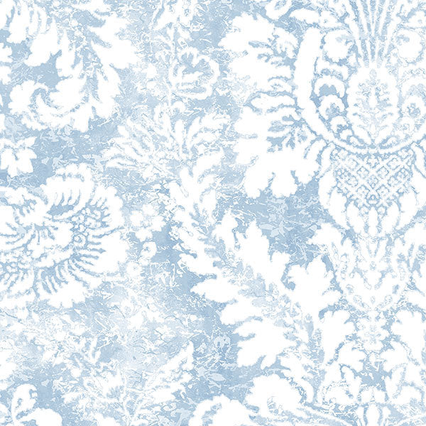 Blue White Abby Damask AB42422 Wallpaper