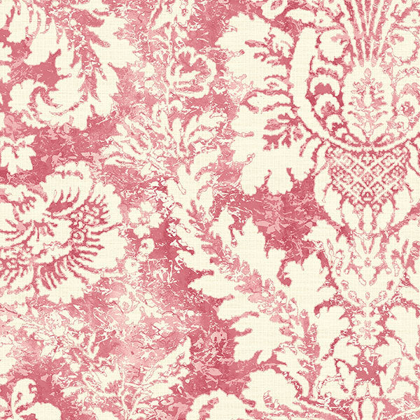 Red Off White Abby Damask AB42423 Wallpaper