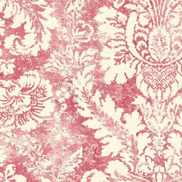 Red Off White Abby Damask AB42423 Wallpaper