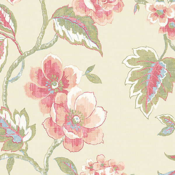 Pink Blue Abby Floral AB42437 Wallpaper