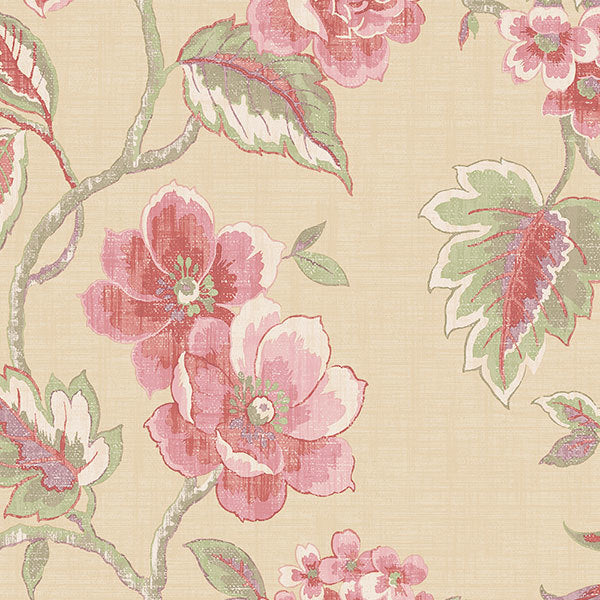 Red Brown Abby Floral AB42438 Wallpaper