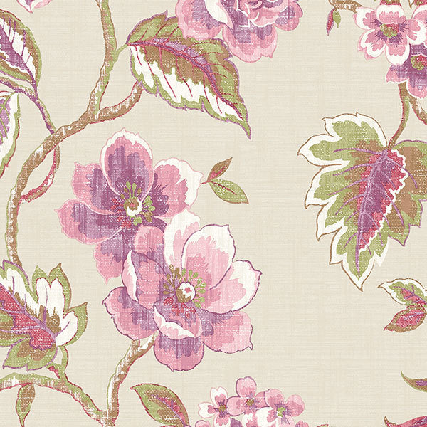Purple Pink Abby Floral AB42439 Wallpaper