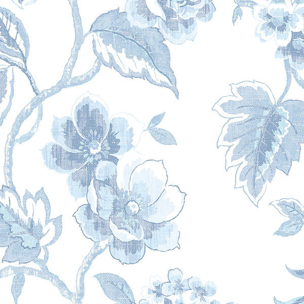 Blue White Abby Floral AB42440 Wallpaper