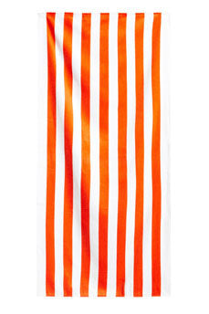 Cabana Stripes Orange Velour Beach Towel