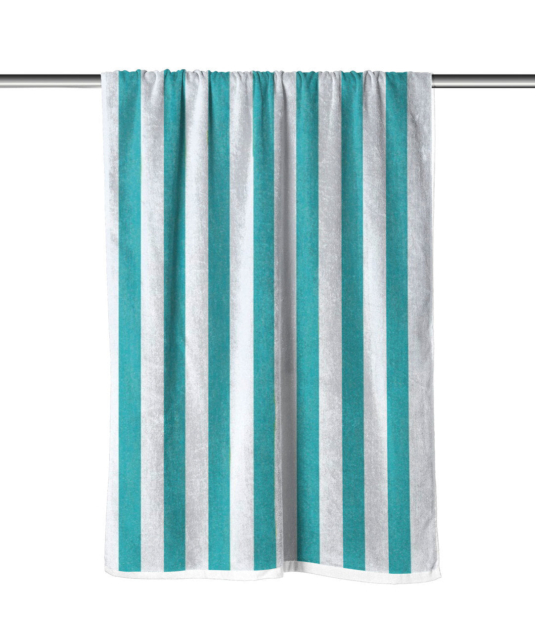 Cabana Stripes Turquoise Velour Beach Towel