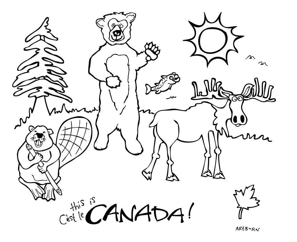 Canada Bear Moose Painting Kit Pillowcase