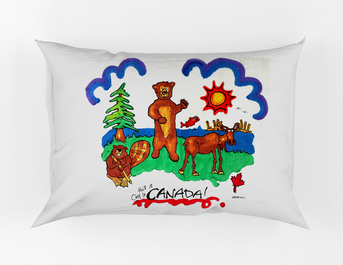 Canada Bear Moose Painting Kit Pillowcase