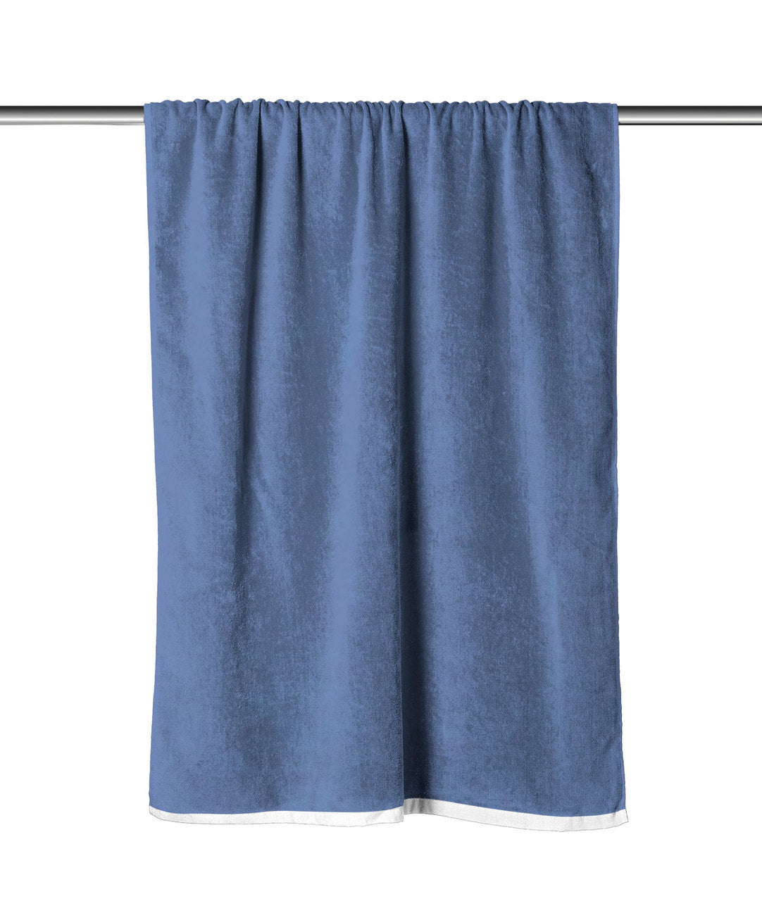 Denim Blue Solid Velour Extra Long Beach Towel