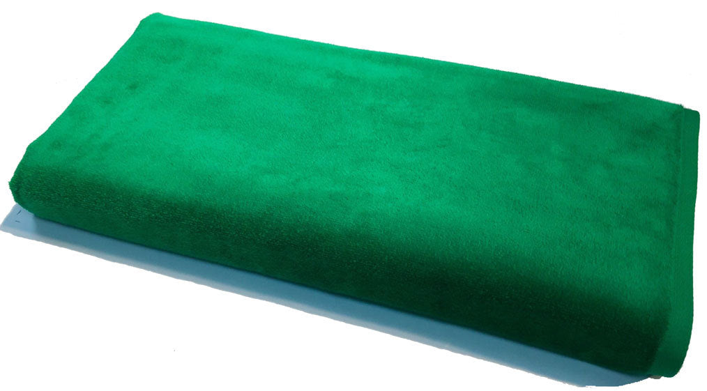 Green Solid Velour Extra Long Beach Towel