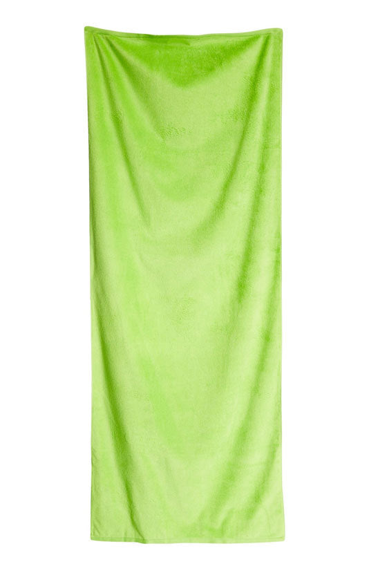 Lime Solid Velour Extra Long Beach Towel