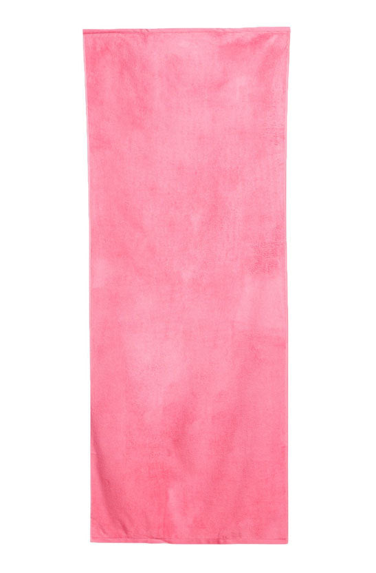 Fresh Pink Solid Velour Extra Long Beach Towel