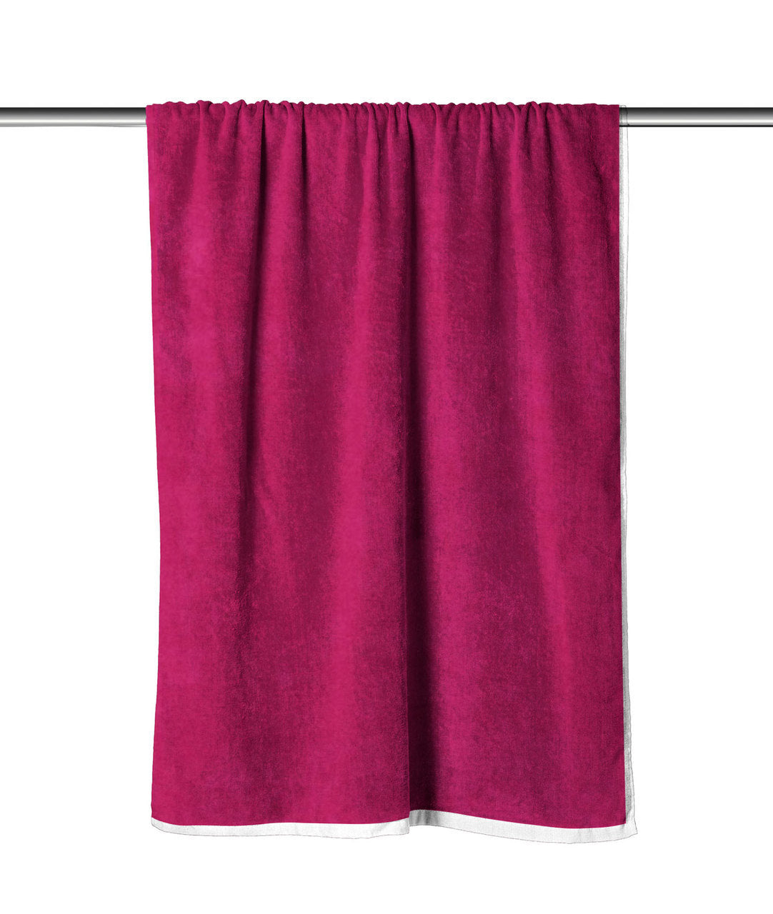 Fuchsia Solid Velour Extra Long Beach Towel