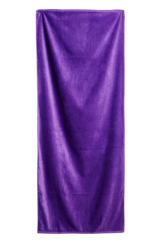 Purple Solid Velour Extra Long Beach Towel