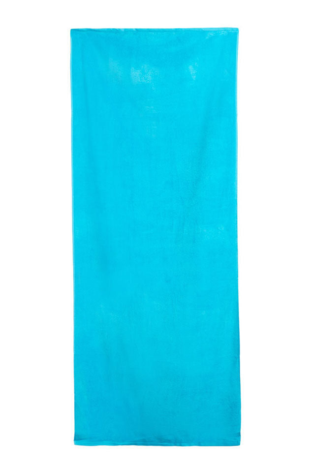 Turquoise Solid Velour Extra Long Beach Towel
