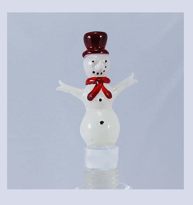 White Snowman Hand Crafted Bottle Stopper