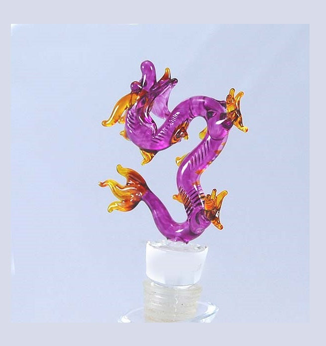 Violet Dragon Hand Crafted Bottle Stopper